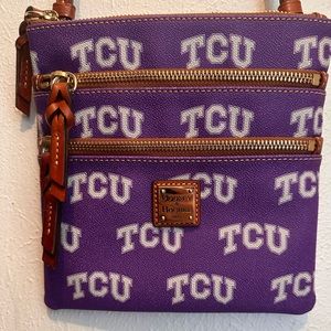 TCU Purple Dooney and Bourke Crossbody Handbag